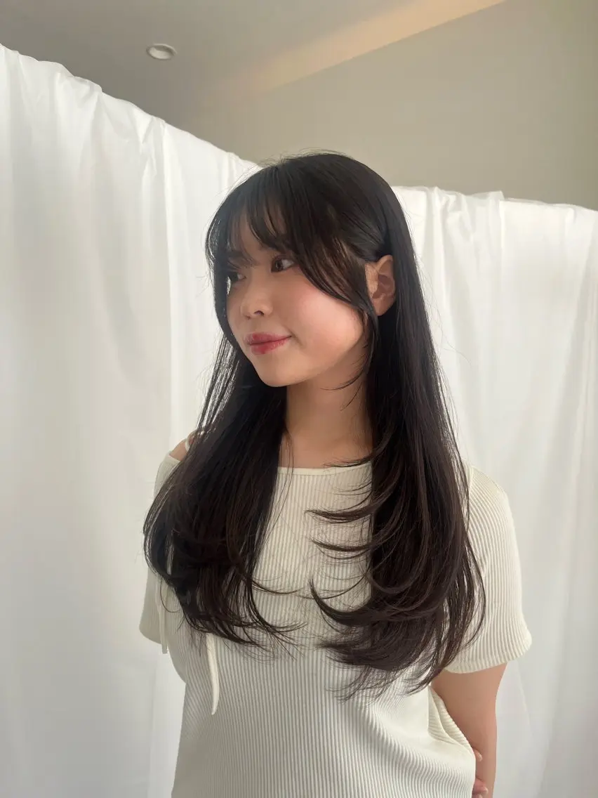 セミロング レイヤーカット カット ヘアカラー トリートメント 髪質改善カラー/韓国 /井上 拓也のヘアスタイル