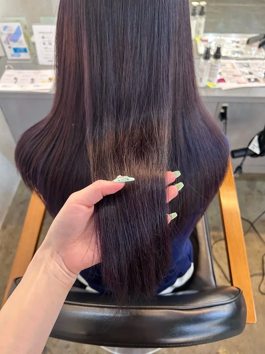 ロング カット ヘアカラー ✂韓国レイヤー 🦋みやび🪽のヘアスタイル