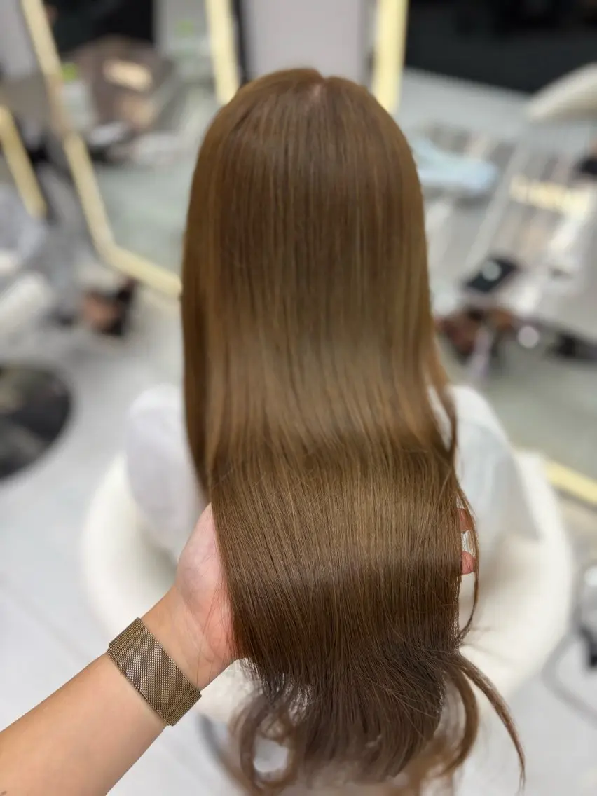 ロング カラー カット ヘアカラー トリートメント 新宿/韓国ヘア 中明度カラー/かやのヘアスタイル