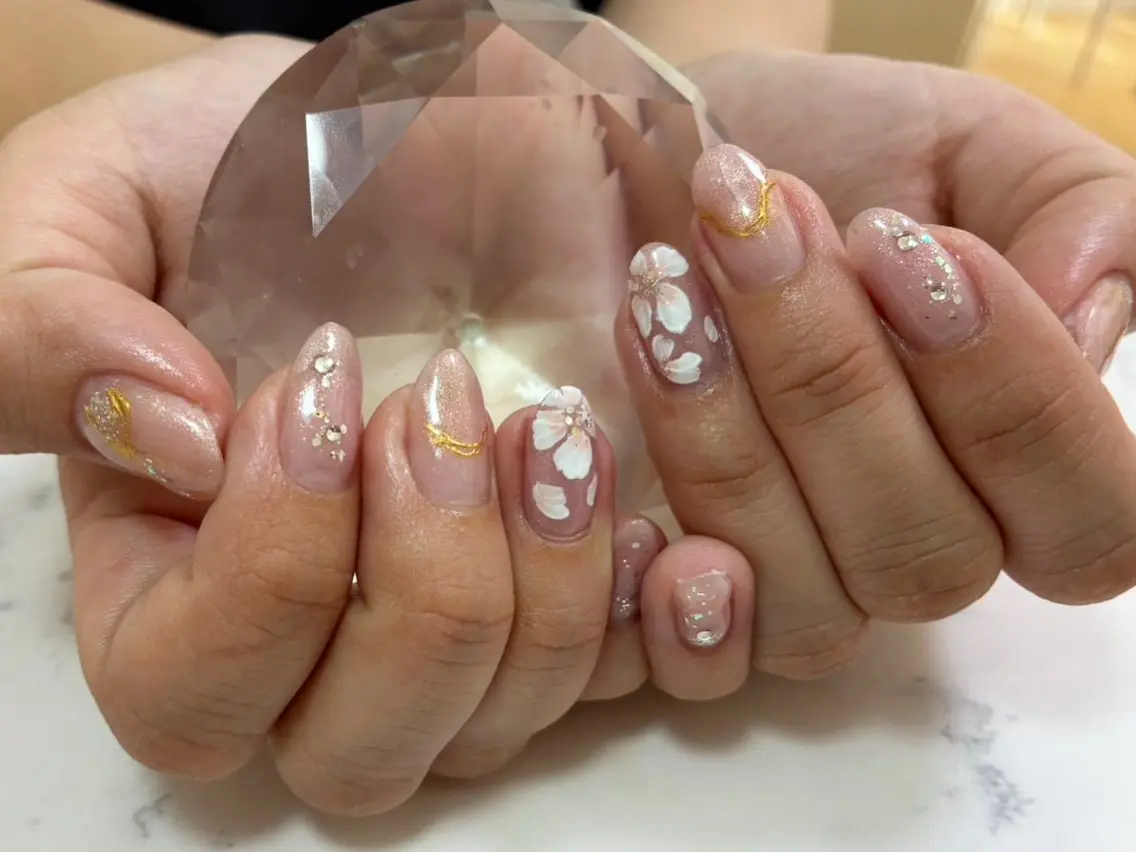 ミディアム フローライト ネイル＆エステのネイルデザイン