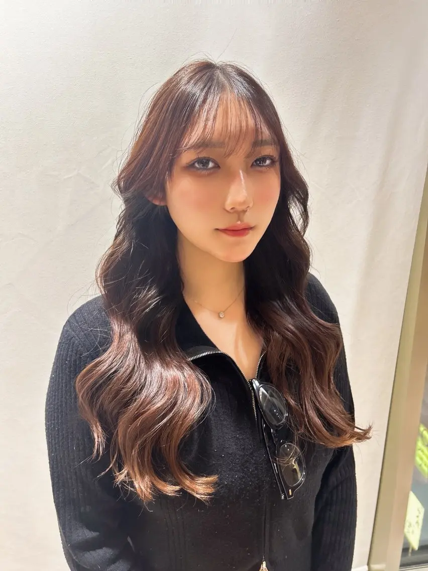 ロング 韓国風ヘア レイヤーカット ヘアセット ヘアアレンジ /カラー和田茉日琉のヘアスタイル