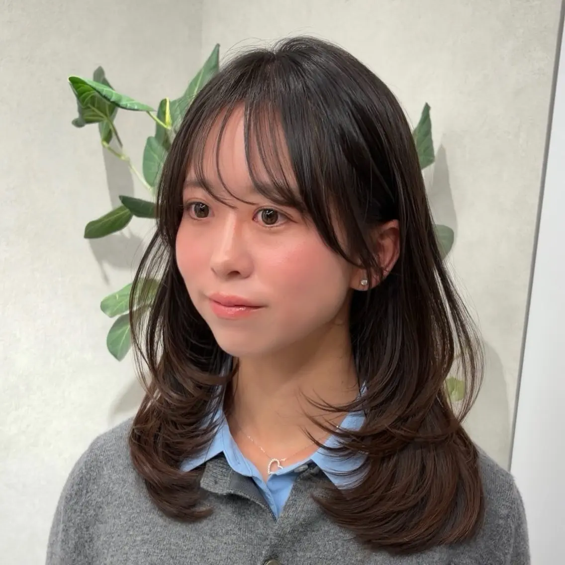 セミロング カット トリートメント 結べるレイヤーカット /カラー/あさかのヘアスタイル