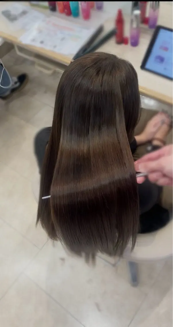 ロング シャドウパーマ／骨格 矯正カット　トモキのヘアスタイル