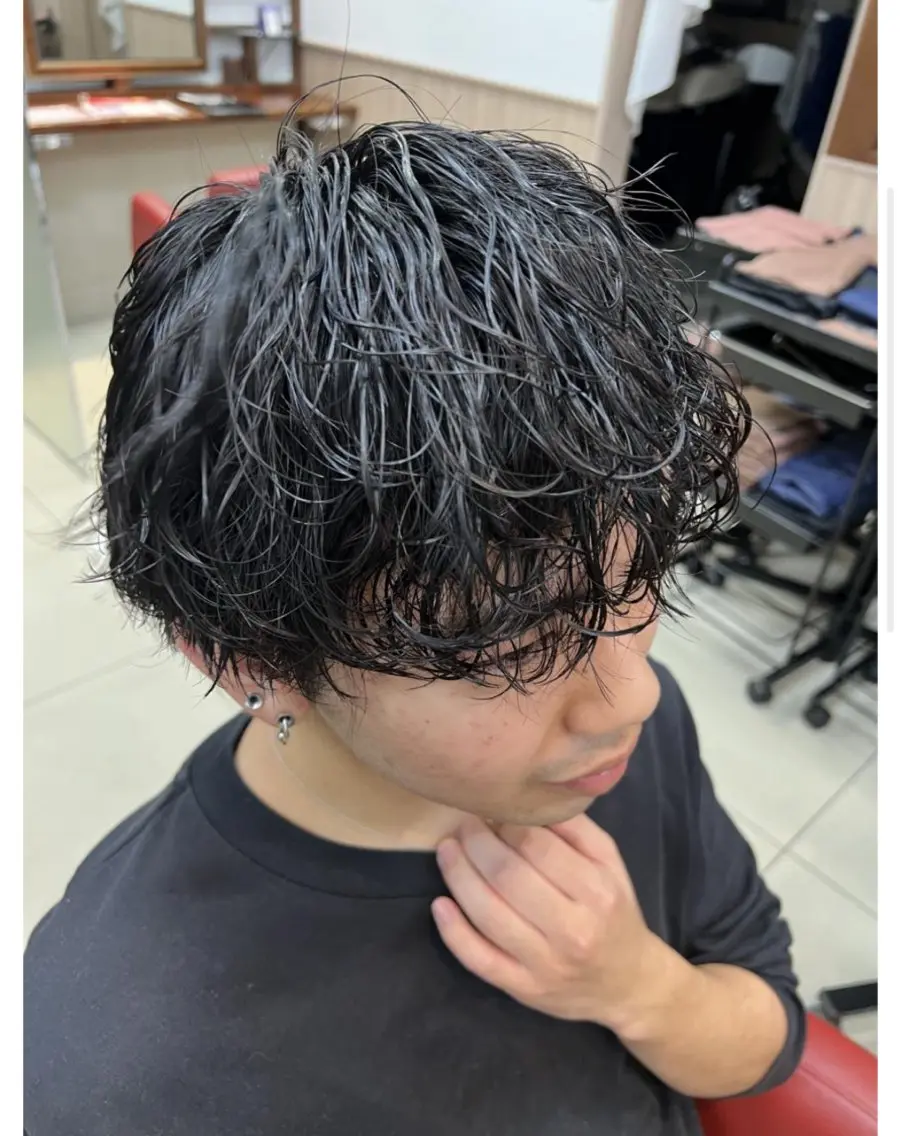 パーマ メンズ カット パーマ 藤野 勇気のヘアスタイル