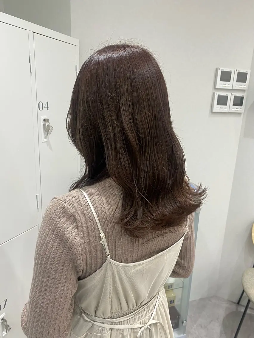 ミディアム カラー ヘアアレンジ ベージュカラー ヘアカラー ボブ /ニュアンス/ satomi🧸💖のヘアスタイル