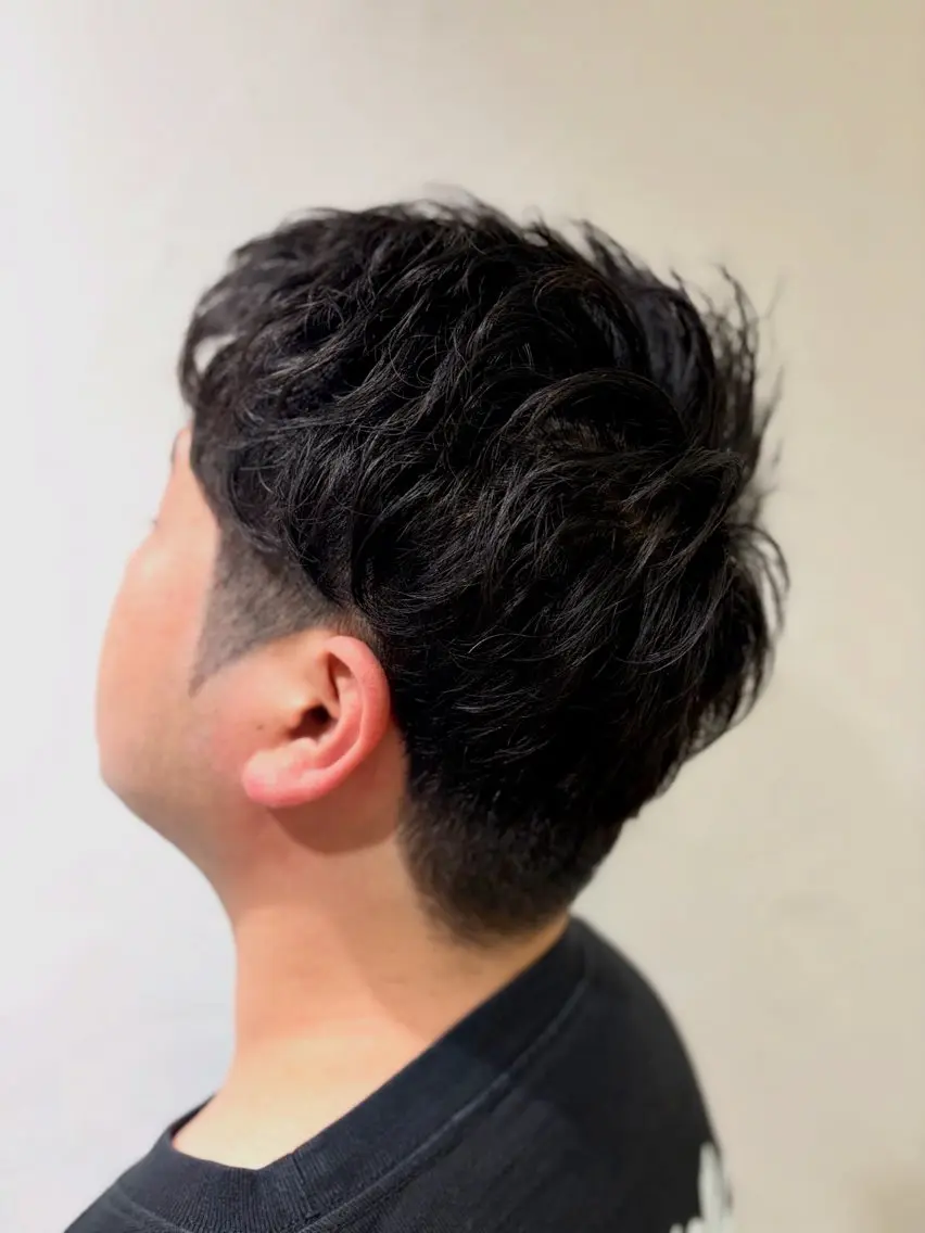 パーマ メンズ メンズパーマ シャドーパーマ メンズベリーショート カット パーマ トリートメント 美容室stadium 横田ジュンコのヘアスタイル