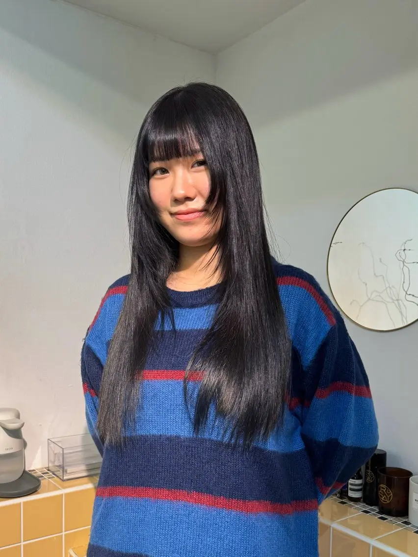 ロング カラー 顔まわりレイヤー レイヤーカット Seeknext // Rukaのヘアスタイル