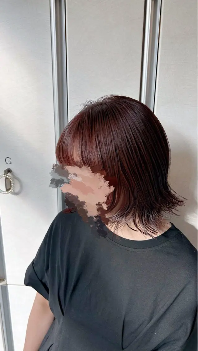 ミディアム 顔周りカット レイヤーカット カット ヘアカラー コテ巻きパーマ/ 韓国レイヤー/なおのヘアスタイル