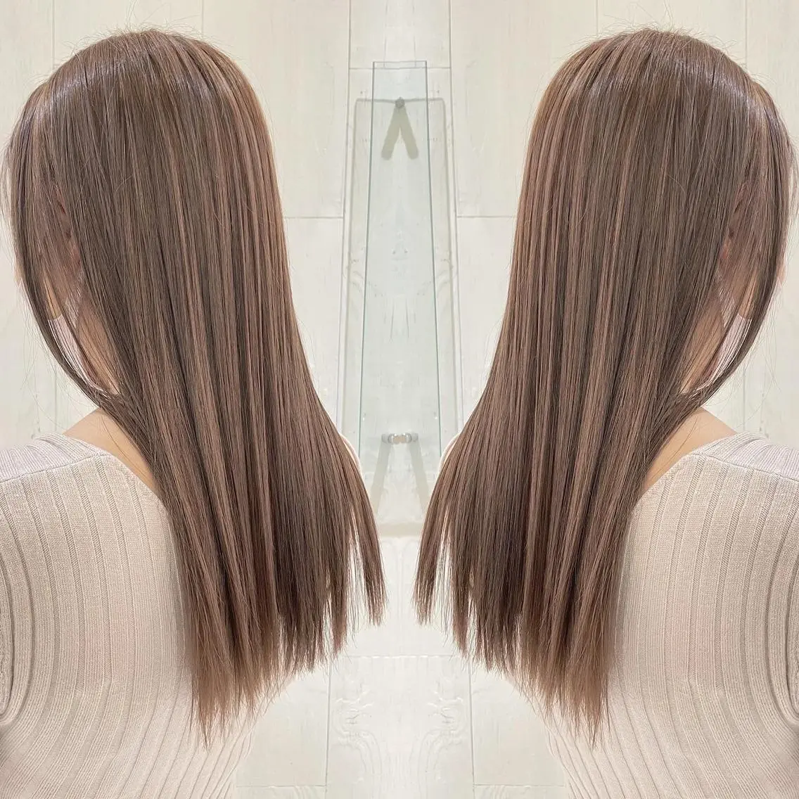 ロング カラー アッシュ ベージュカラー 透明感カラー ミルキーベージュ 外国人風カラー カット ヘアカラー トリートメント 河合秀明/ショート /ボブ/レイヤーのヘアスタイル