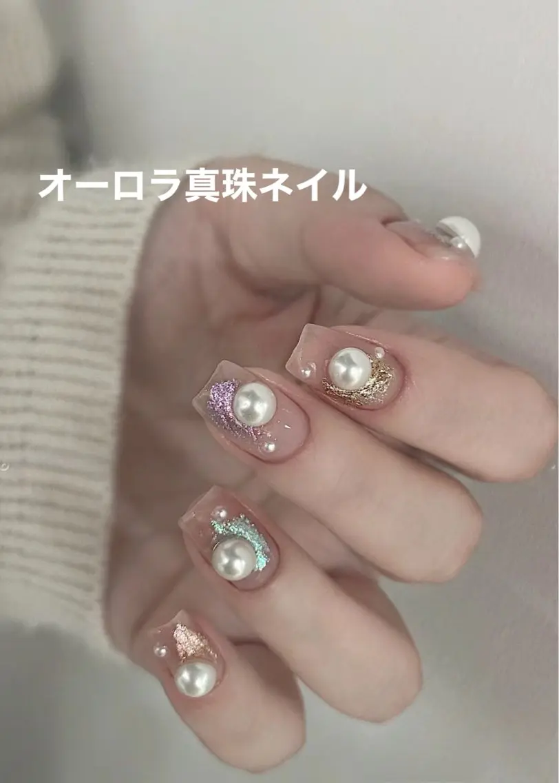 ネイル オーロラネイル ハンドネイル BETTER ME ネイルサロン池田公園のネイルデザイン