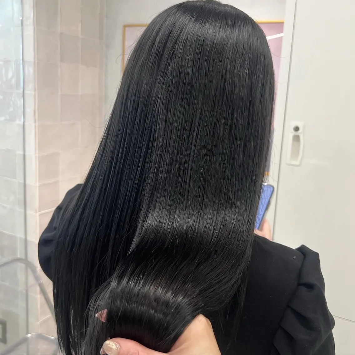 ロング カラー 黒髪 ブリーチ 透明感カラー ブリーチなしカラー 韓国風ヘア カット ヘアカラー トリートメント 韓国ヘア☁️ mitsukiのヘアスタイル