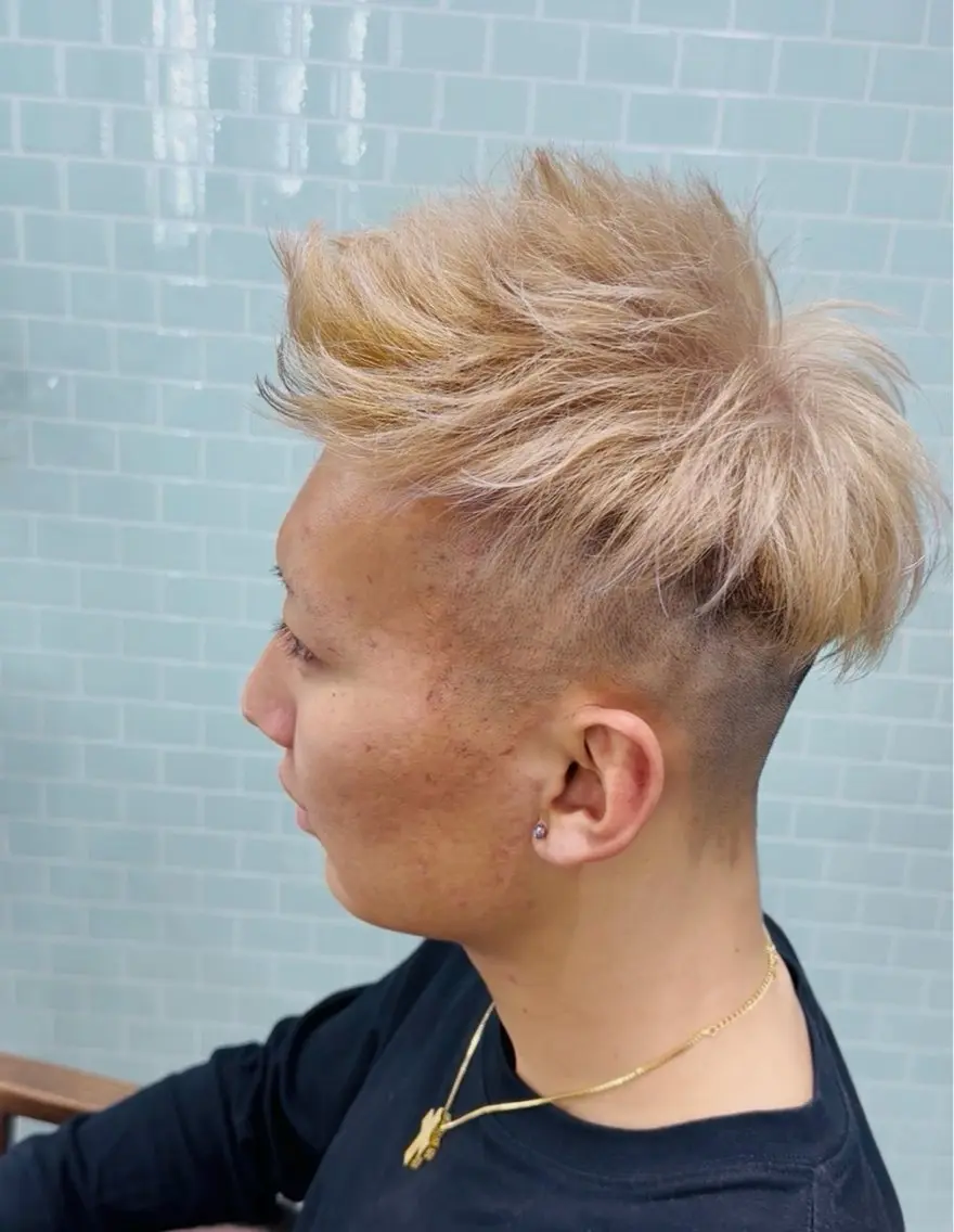 ショート メンズ メンズハイトーン カット ヘアカラー 💈メンズ特化/横浜 /菊地優翔💈のヘアスタイル