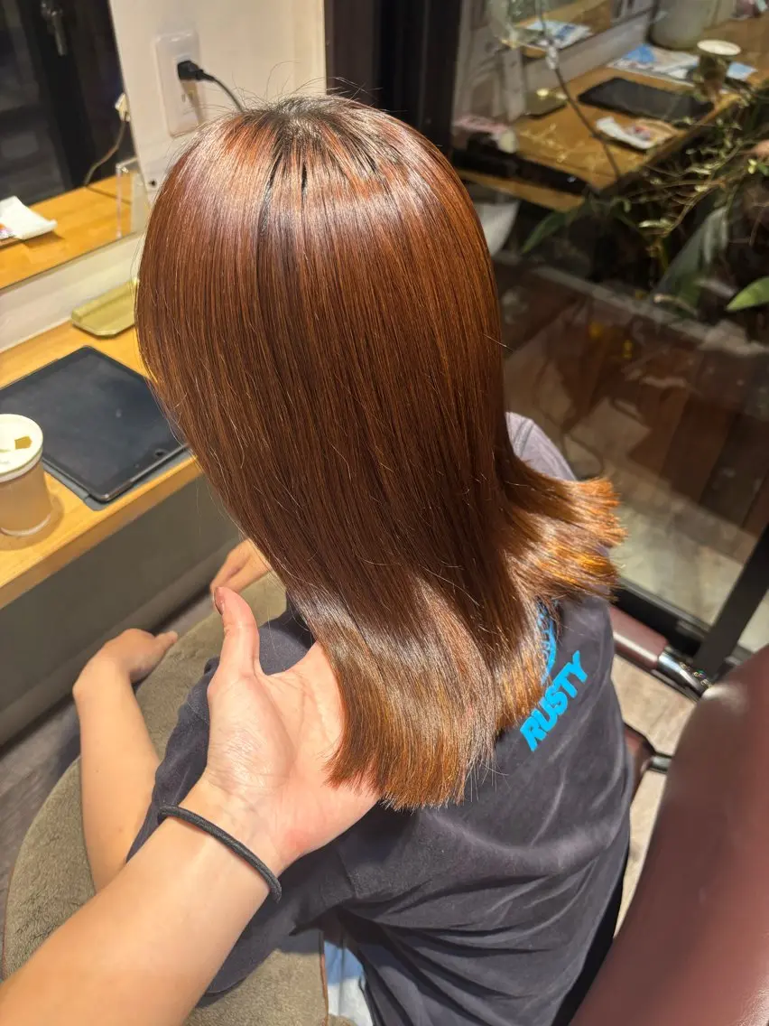 ミディアム カット 縮毛矯正 トリートメント SOL Matsumuraのヘアスタイル