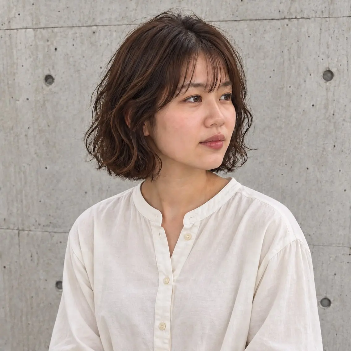 ショート パーマ ボブ デジタルパーマ カット パーマ NAGANO/朝ラク くせ毛風デジパのヘアスタイル