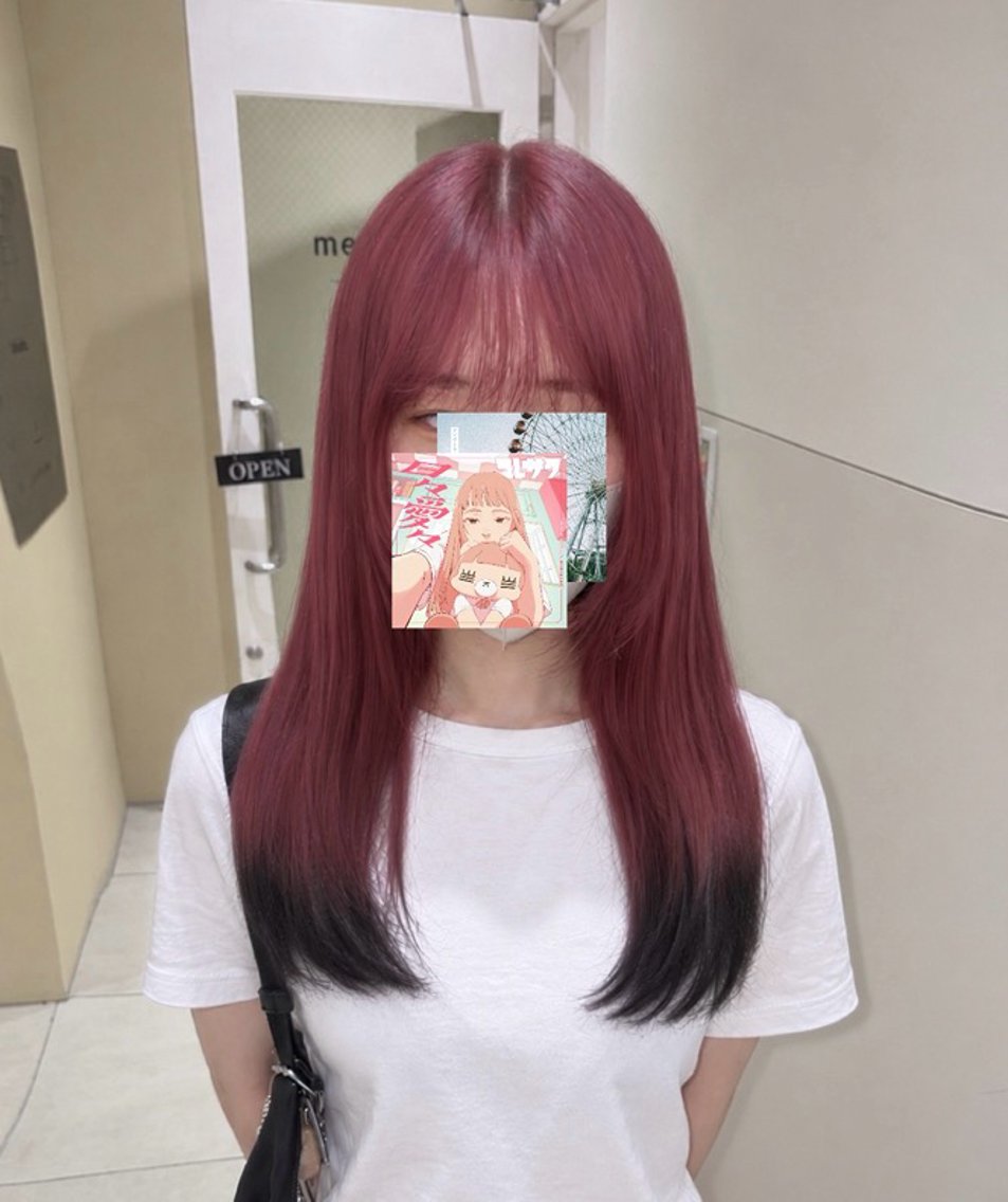 セミロング カラー ヘアカラー ちなみ／ピンクカラー ／ベージュカラーのヘアスタイル