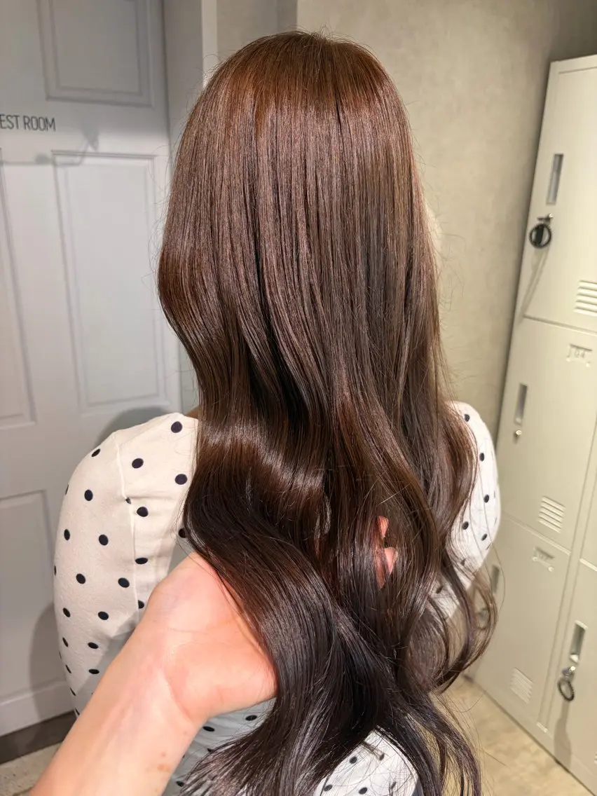 ロング カラー ブラウンカラー オレンジ ヘアカラー 透明感カラー🫧🎀 まりなのマツエク・マツパデザイン