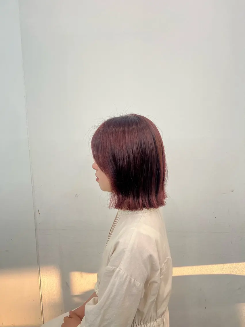 セミロング カラー ピンクカラー 杉本 じゅらのヘアスタイル