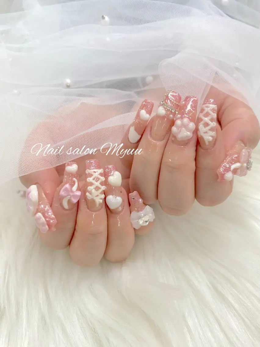 ネイル 持ち込み スカルプネイル ネイルチップ ハンドネイル Nailsalon Myuu笠原のネイルデザイン