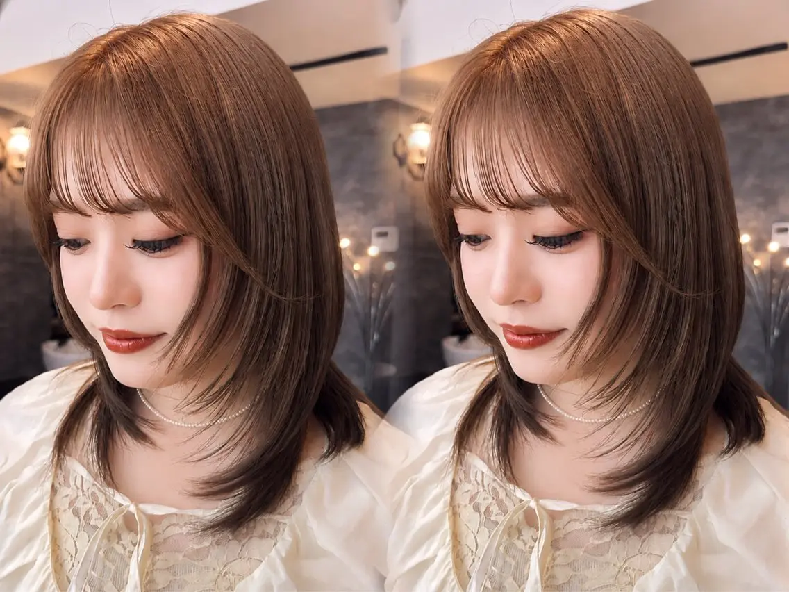 ミディアム 古沢 月渚のヘアスタイル