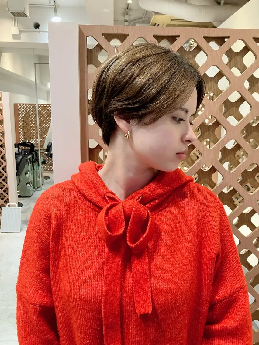 ショート パーマ ショートヘア ニュアンスパーマ カット パーマ 川間 将彦のヘアスタイル