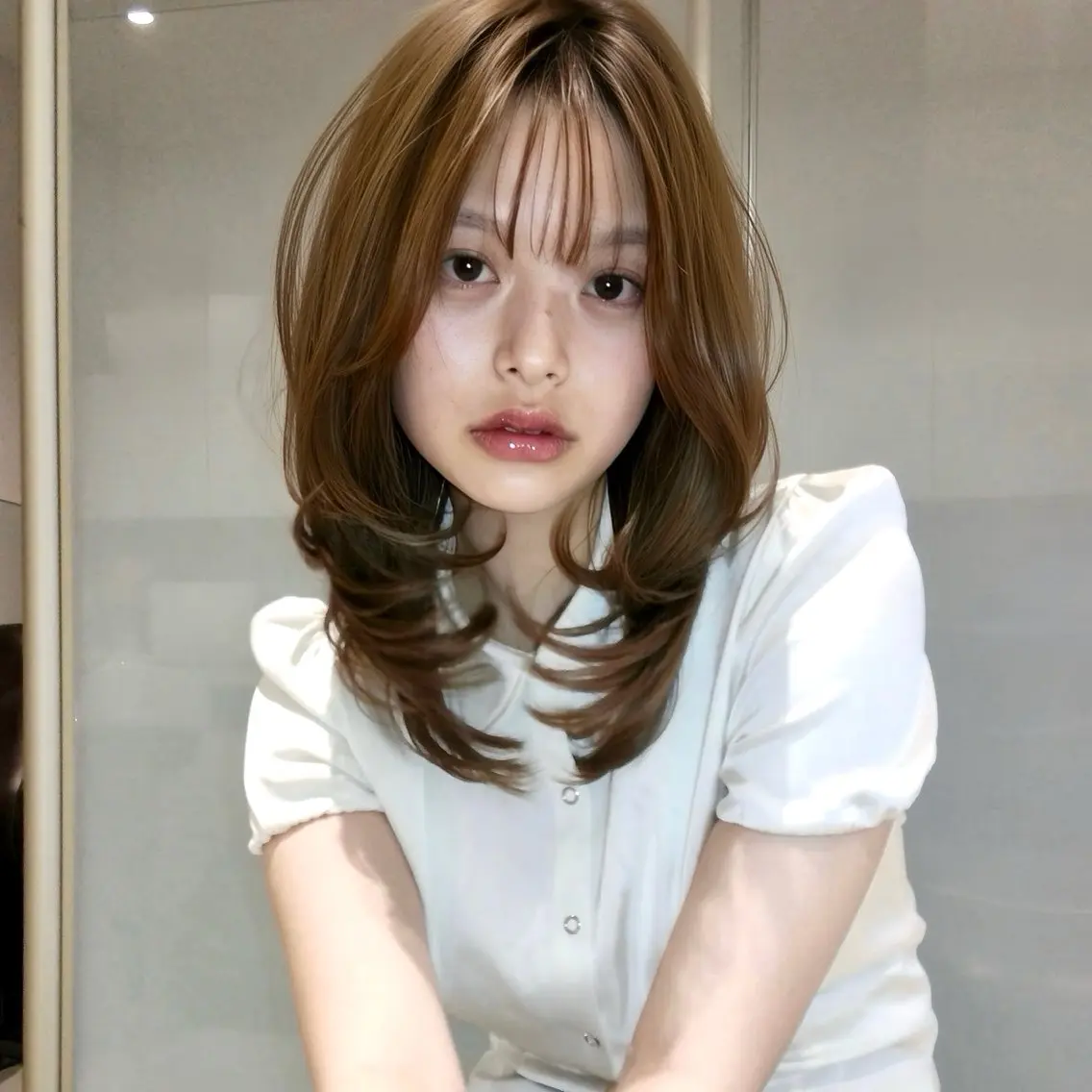 ロング レイヤーカット カット ヘアカラー トリートメント Mizuki/みずき レイヤーカットのヘアスタイル