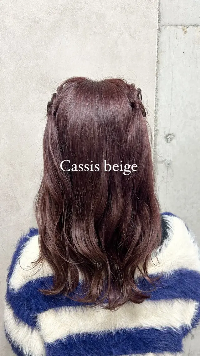 ロング カラー ベージュカラー カシス カシスベージュ Rin♡透明感ピンク 🎀白肌ラベンダーのヘアスタイル