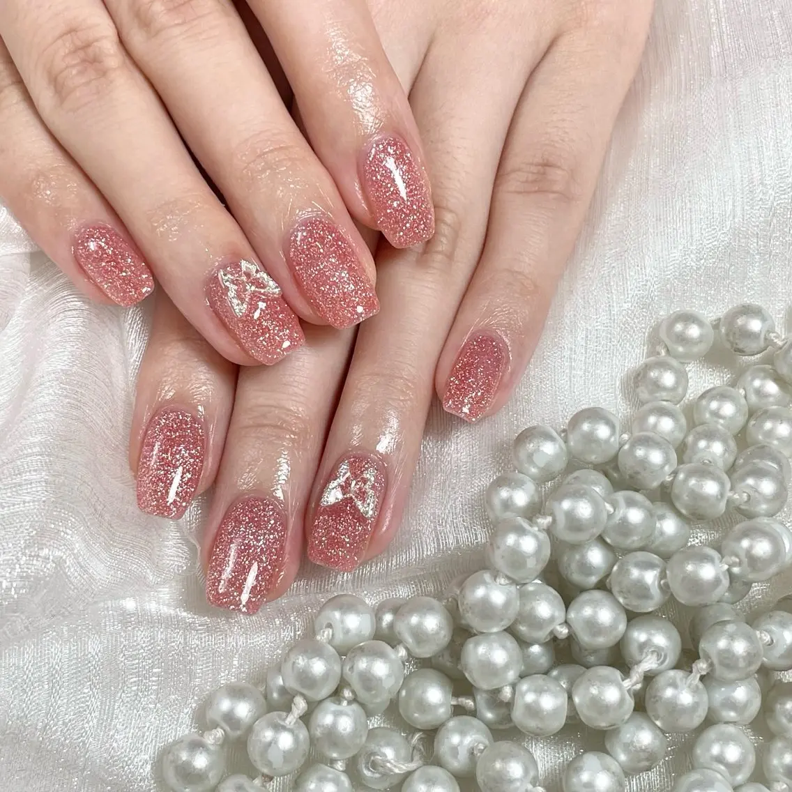 【Hand】🎗ワンカラー➕💍パーツ2個 or 埋め尽くしい2本💗の写真
