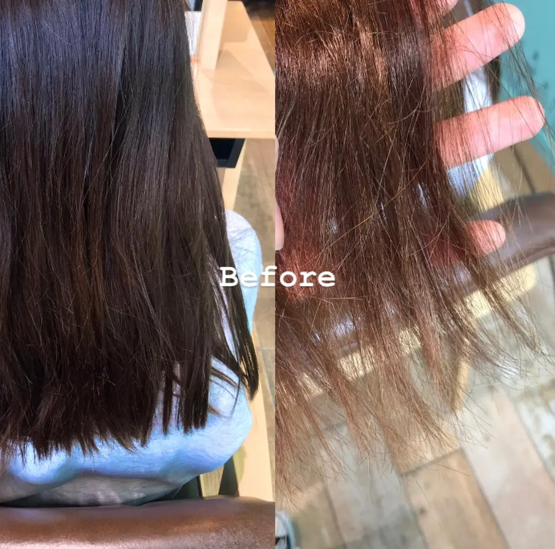 カラー ブリーチ グレージュ 石渡このみ 🍊レイヤーカットのヘアスタイル