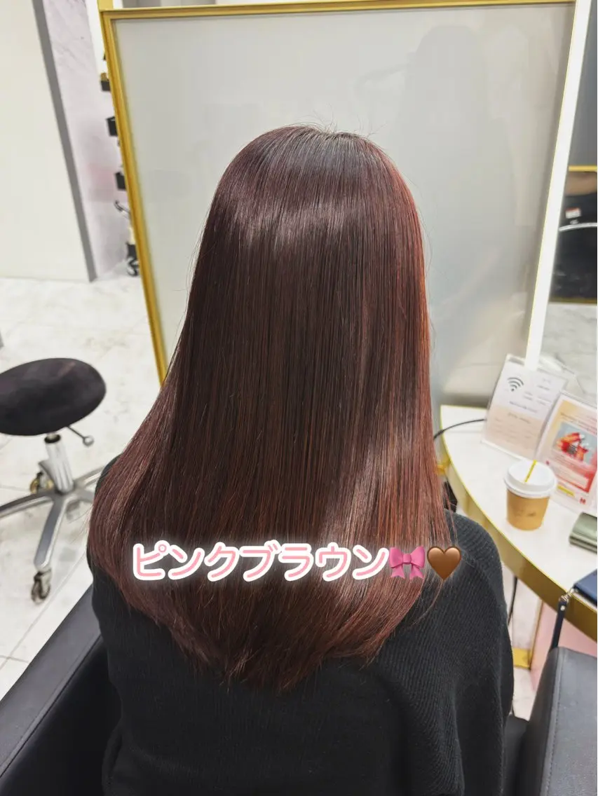 ロング カラー momo /ブリーチなしピンクのヘアスタイル
