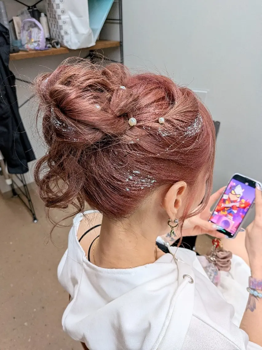 セミロング ヘアアレンジ ヘアセット 🍀【脱芋】 tomoha🍀のヘアスタイル