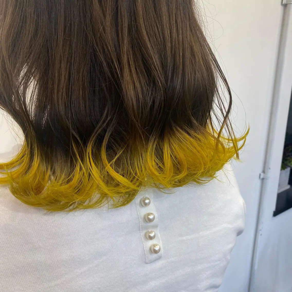 ミディアム カラー ヘアアレンジ デザインカラー MOE /Zina横浜2ndのヘアスタイル