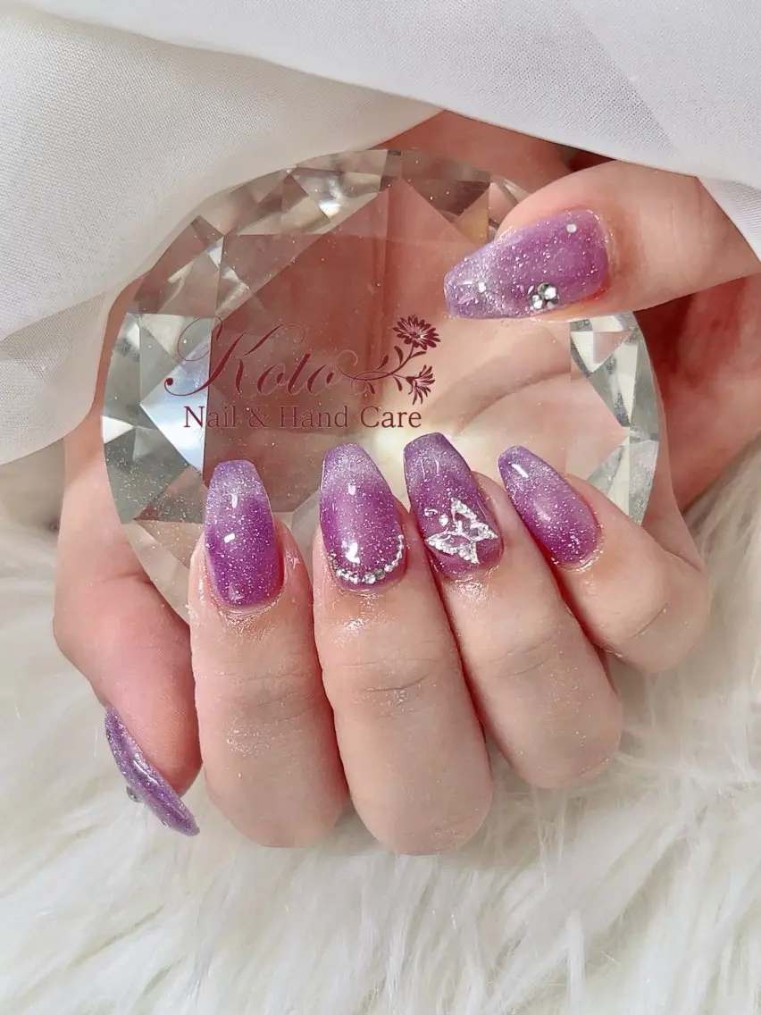 ネイル 長さ出し ジェルネイル 持ち込み ニュアンスネイル 赤色 ハンドネイル Nail Salon KOTOのネイルデザイン