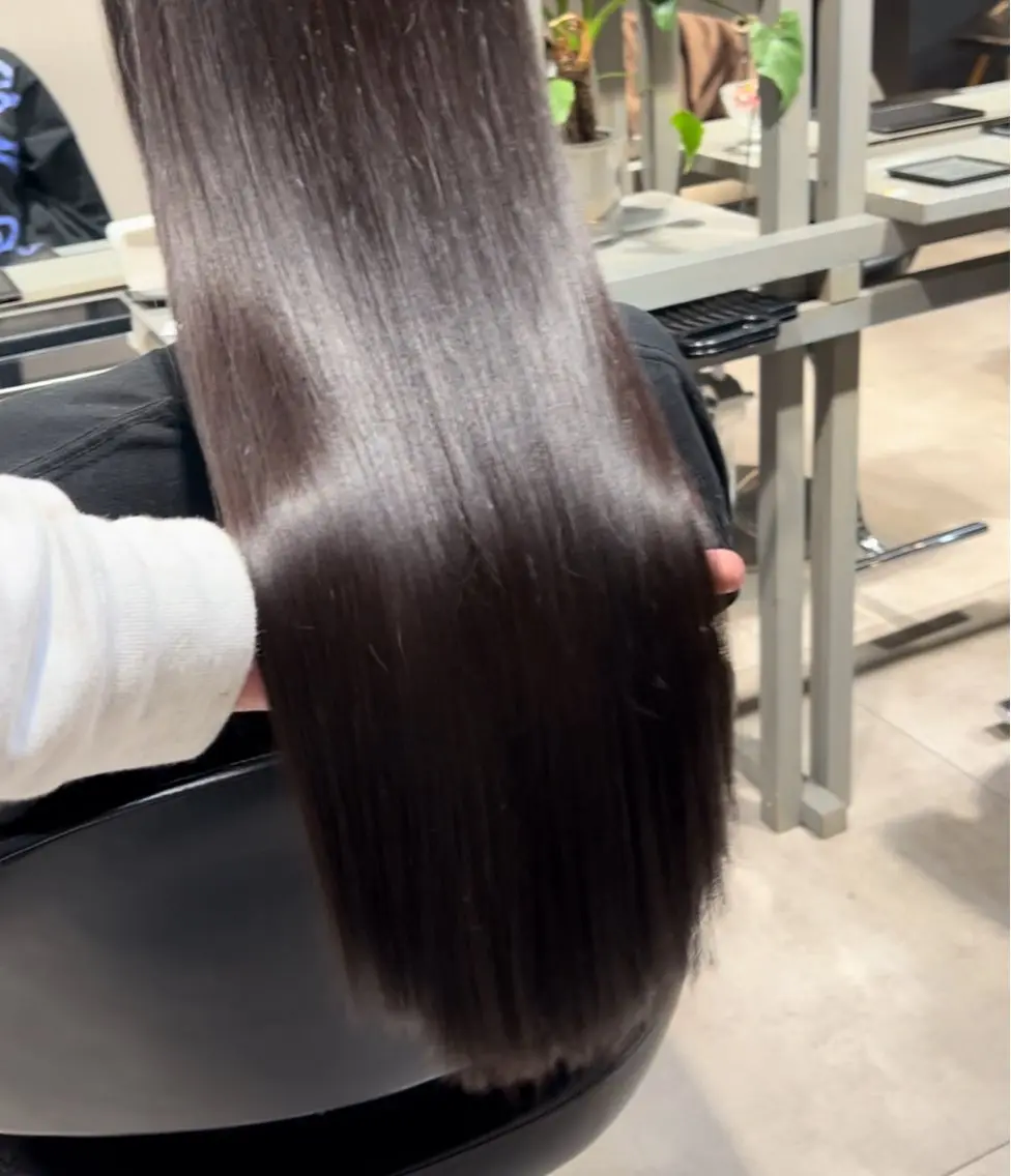 ロング 髪質改善 縮毛矯正 トリートメント カット ヘアカラー 恵比寿韓国レイヤー× 艶透明感カラー大場のヘアスタイル