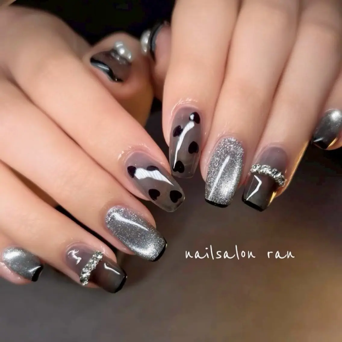ネイル ハート ハンドネイル ハンドケア nailsalon ranのネイルデザイン