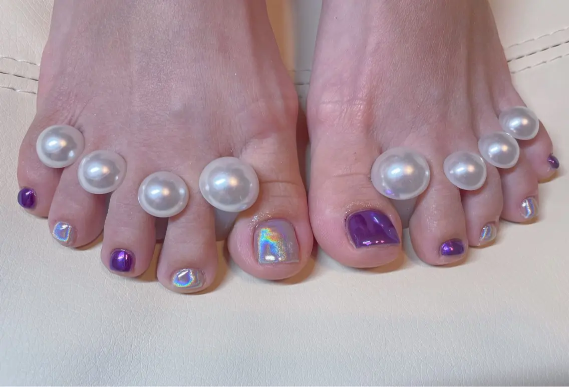 ネイル ミラーネイル フットネイル エン Nail salonのネイルデザイン