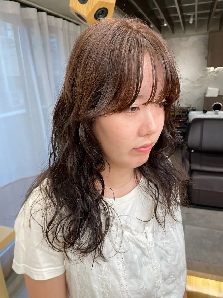 ミディアム パーマ カット ヘアカラー パーマ トリートメント 🎀レイヤー/パーマ カラー/ai🎀のヘアスタイル
