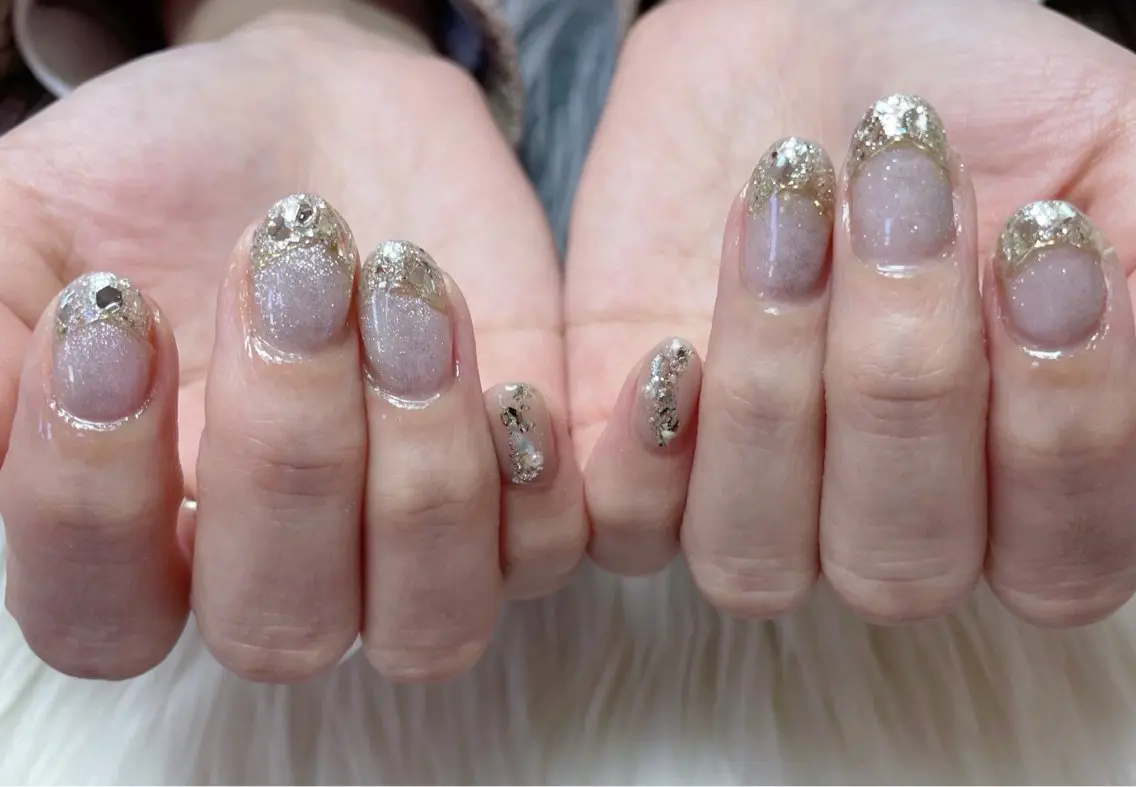 ネイル フレンチネイル ガラスフレンチ ニュアンスネイル ハンドネイル nail salon R'sのネイルデザイン