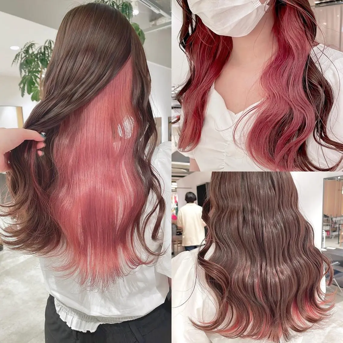 カラー ブリーチ ピンクカラー ヘアカラー トリートメント 渋谷:インナーカラー ／🍒エリカ🍒のヘアスタイル