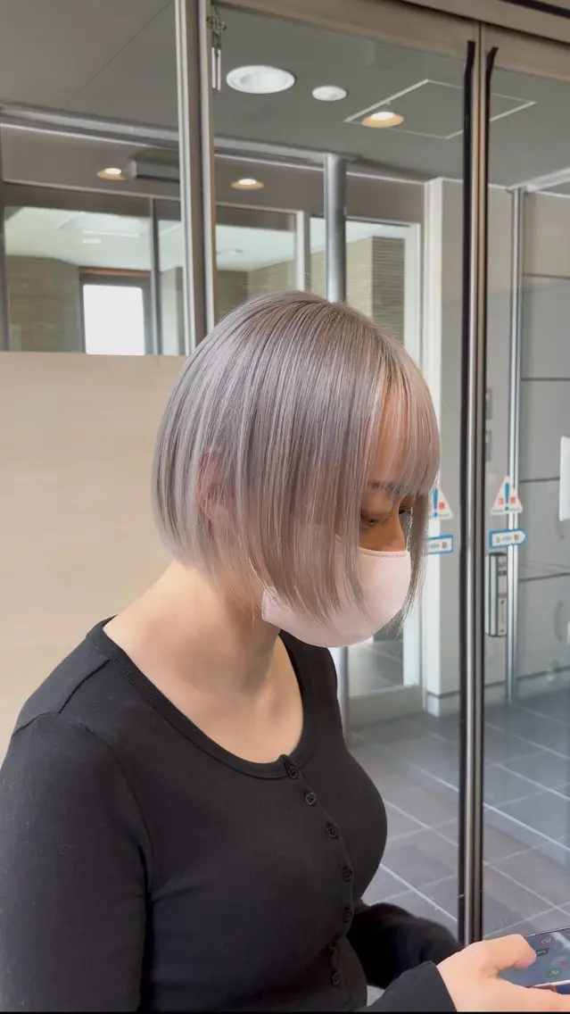 ミディアム カット ヘアカラー トリートメント 清水 基生のヘアスタイル