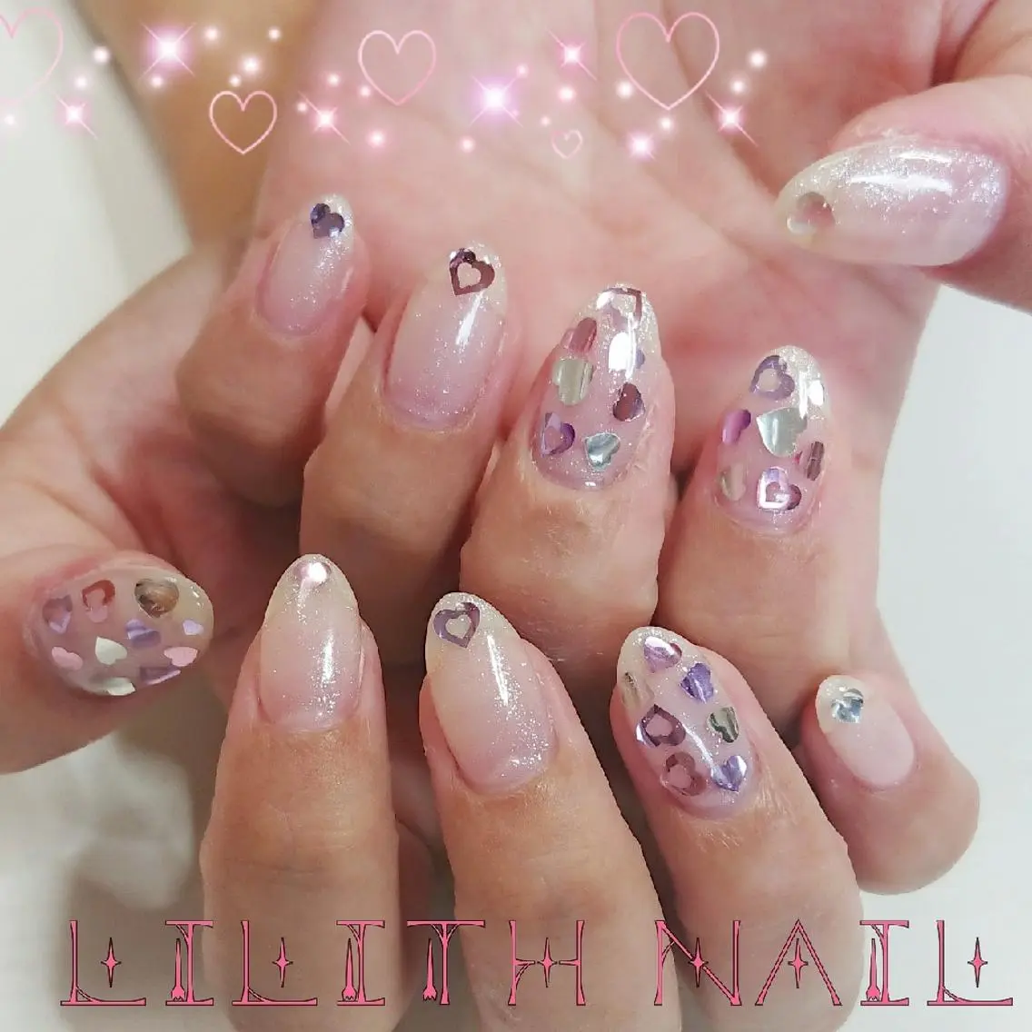 ネイル ハート ハンドネイル Lilith Nailのネイルデザイン