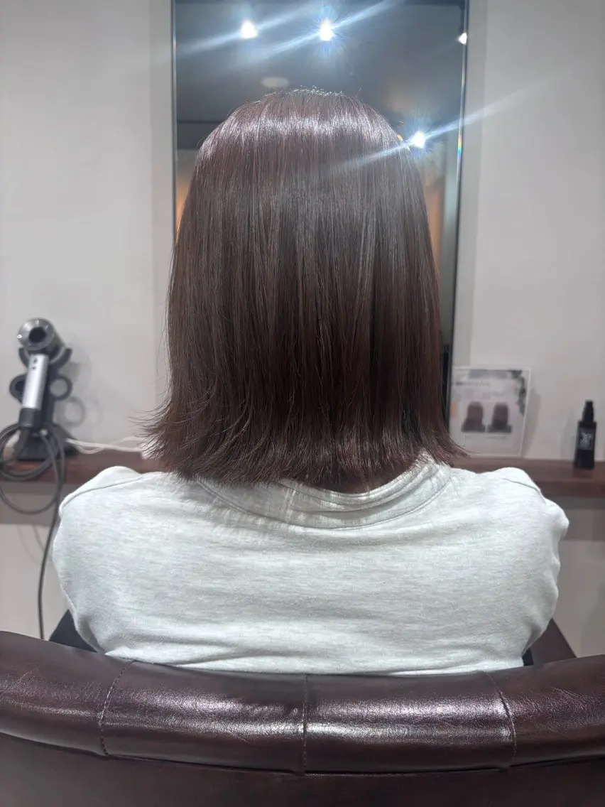 ミディアム 縮毛矯正 🫧透明感カラー 橋本小雪🫧のヘアスタイル
