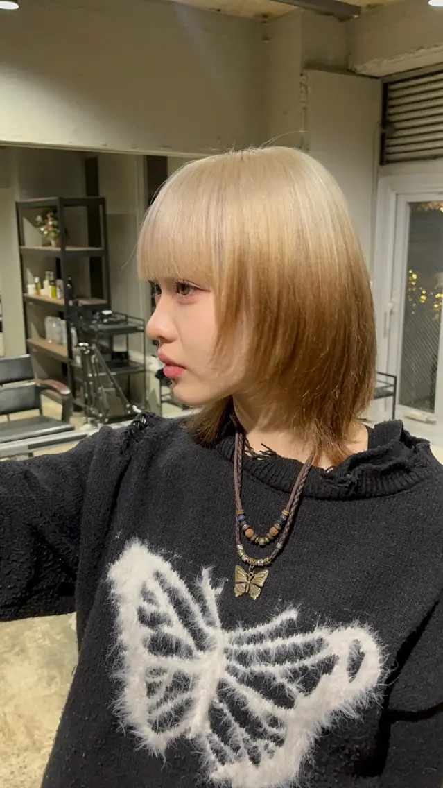 ミディアム 渋谷ケアブリーチ ❤️🔥徳田空悟のヘアスタイル
