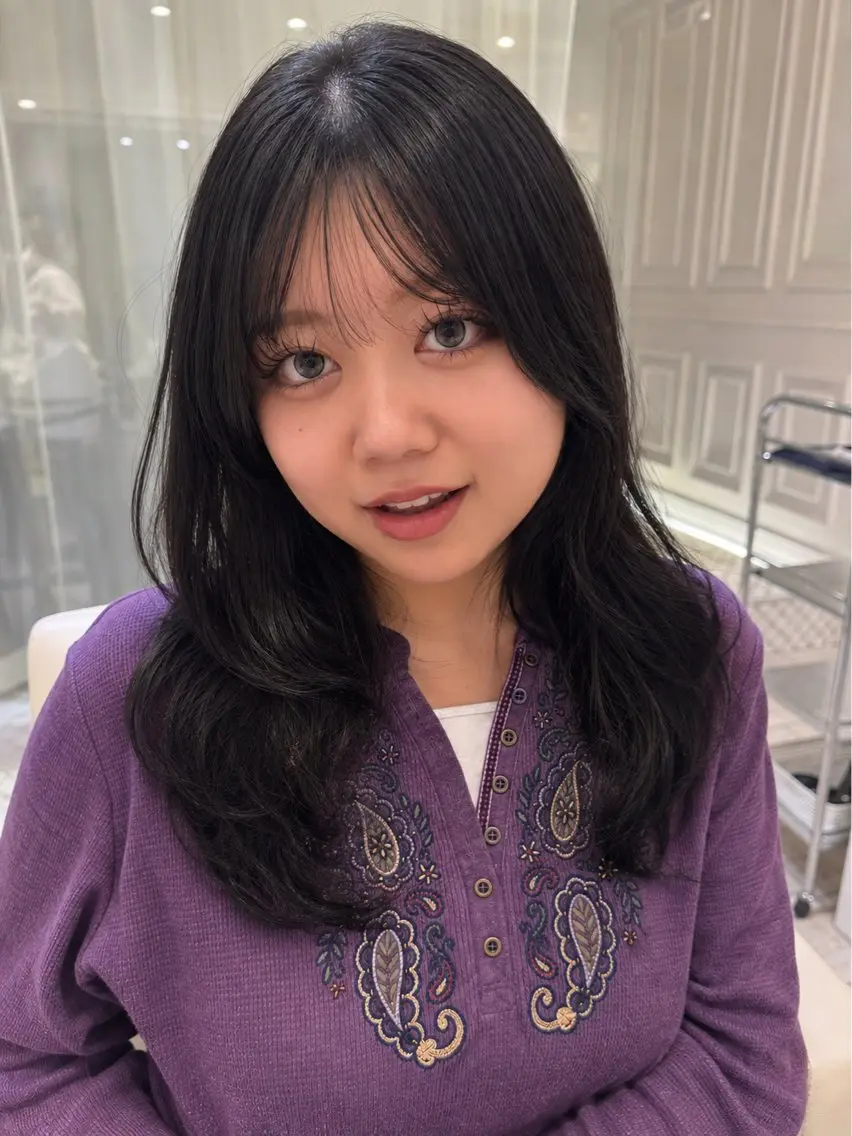 カラー ヘアカラー トリートメント たなかあいり クロスパーマのヘアスタイル