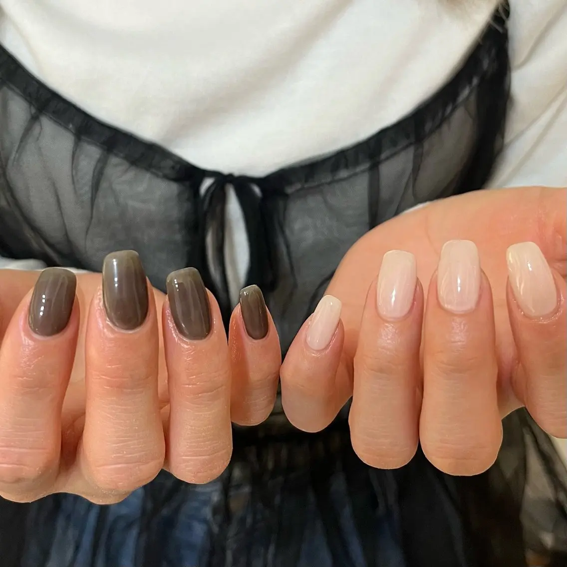 ネイル グリーン ハンドネイル vegh. nail/阿波座のネイルデザイン