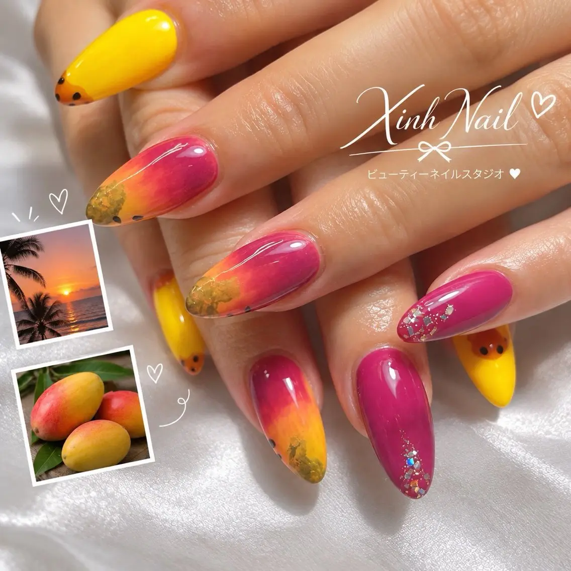 ネイル チークネイル 桜ネイル 長さ出し フットネイル ジェルネイル ハンドネイル XIINH NAIL SALONのネイルデザイン