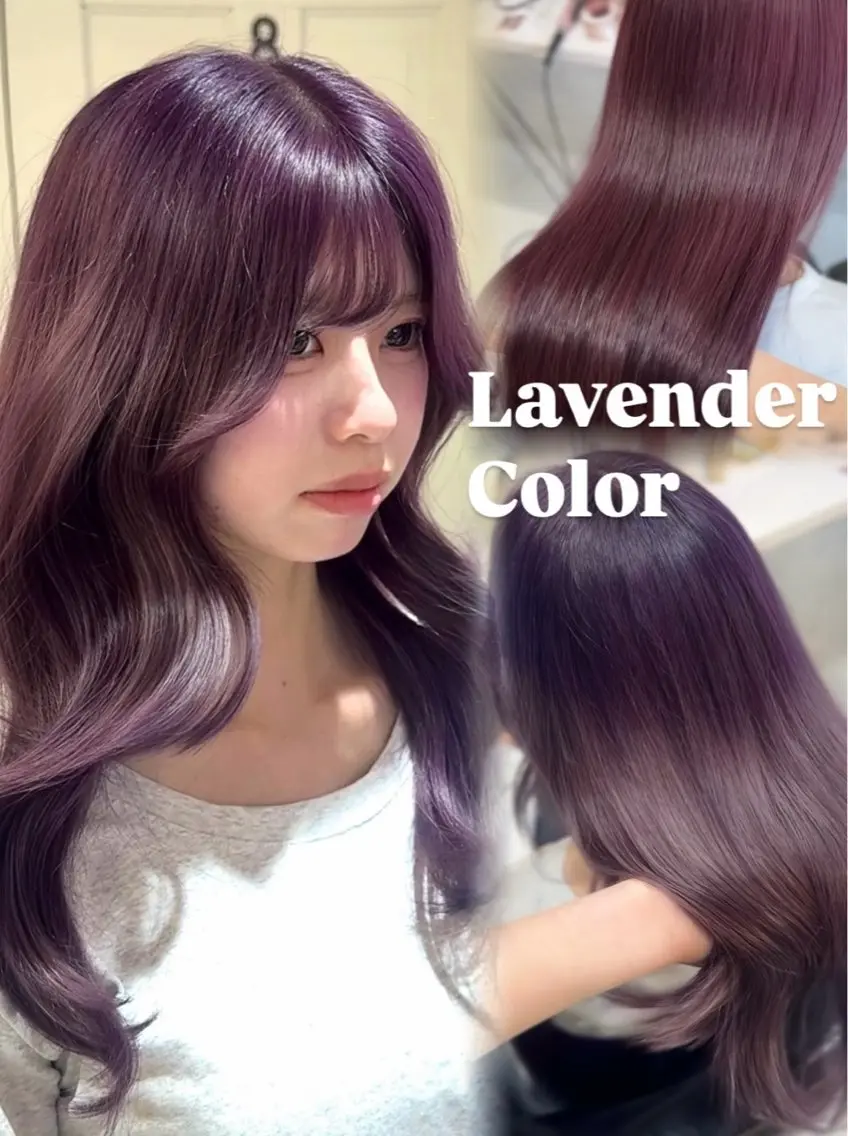 ロング カラー ブリーチ 透明感カラー ラベンダーカラー ヘアカラー 岡山ハイトーン/ 透明感カラー/赤木雅のヘアスタイル