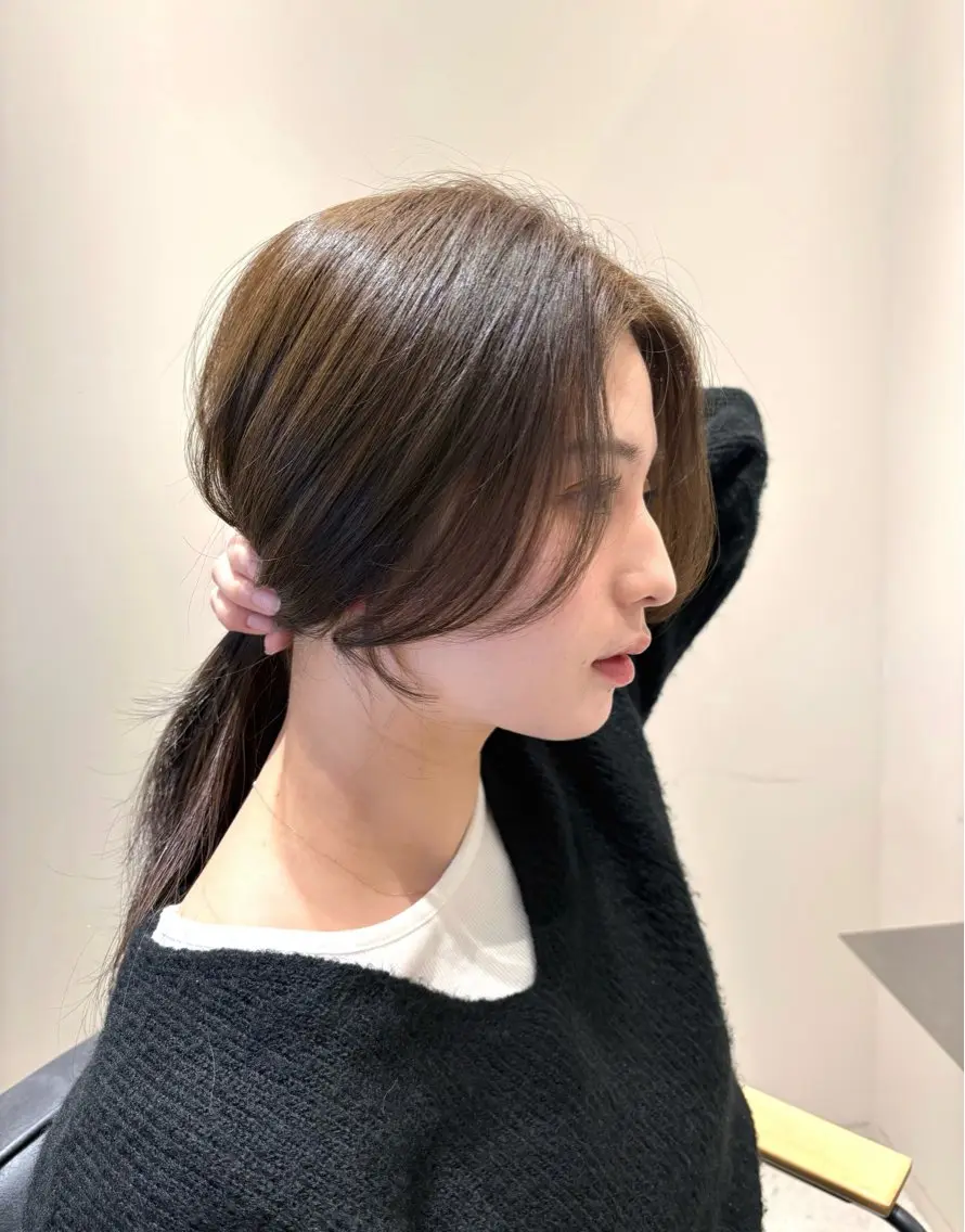ロング 顔周りカット 韓国風ヘア レイヤーカット カット ヘアカラー トリートメント 顔周り/レイヤー カット🎀ヒラバルのヘアスタイル