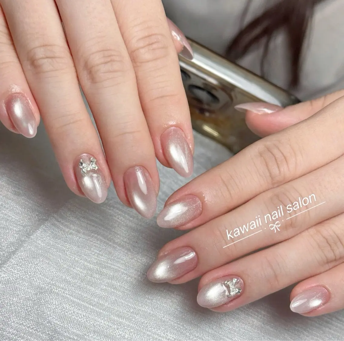 ネイル アートネイル オーロラネイル チークネイル 長さ出し フットネイル ハンドケア Hazuki nailのネイルデザイン