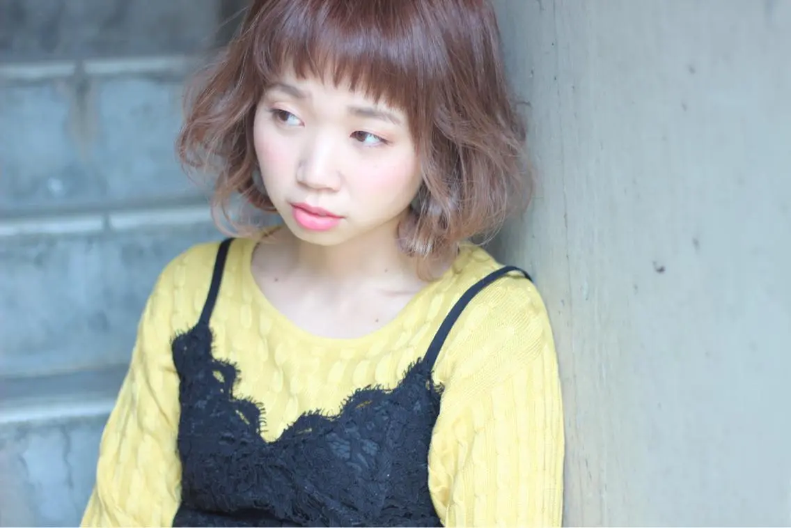 ショート カラー パーマ ヘアアレンジ アディクシーカラー 成松 勇治のヘアスタイル