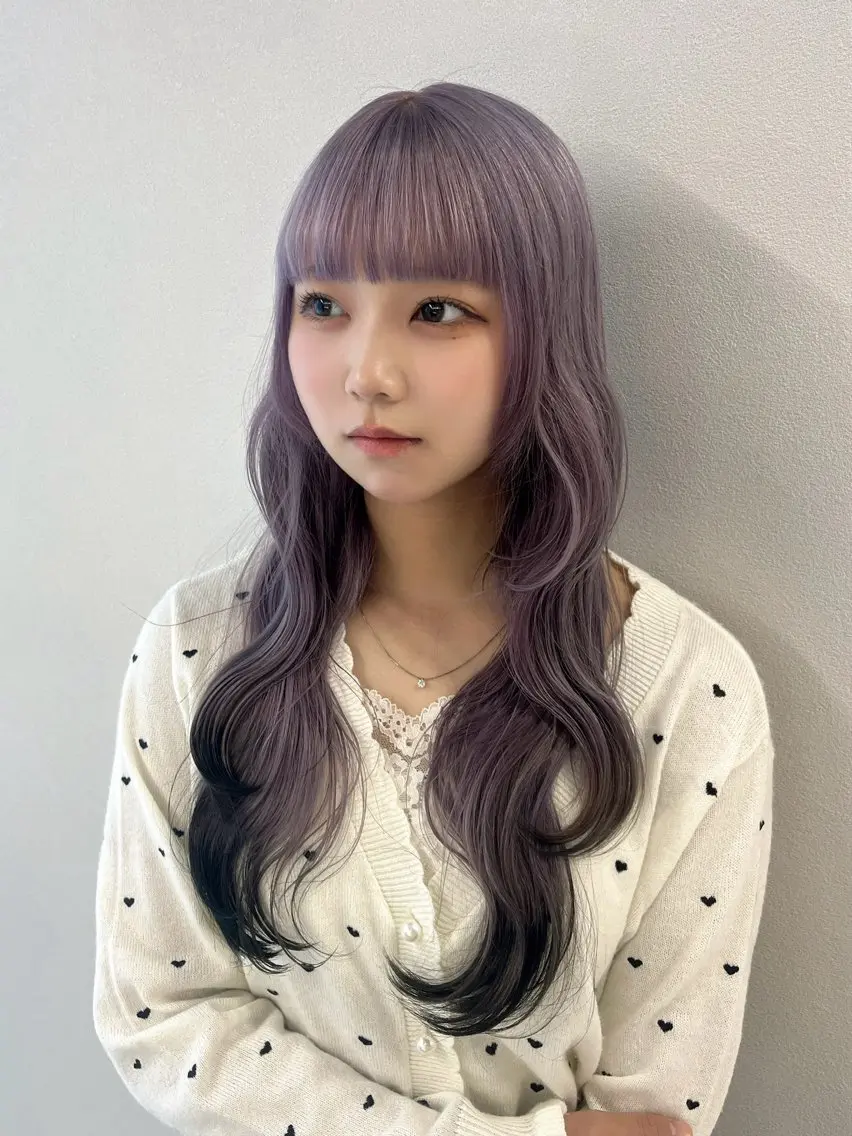 ロング カラー カット 縮毛矯正 トリートメント ブリーチカラー うたのヘアスタイル